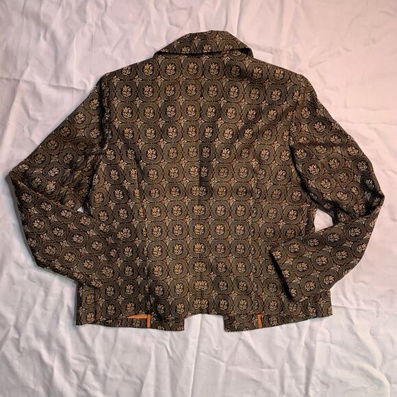 Sag Harbor Women's Blazer Jacket BROWN GOLD ORANGE Size 12 VINTAGE - Picture 3 of 4